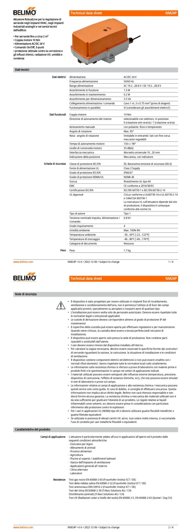 NM24P Attuatore rotativo (RobustLine), 10 Nm, AC/DC 24 V, On/Off, 3-punti, 150 s, IP66/67 - immagine 2