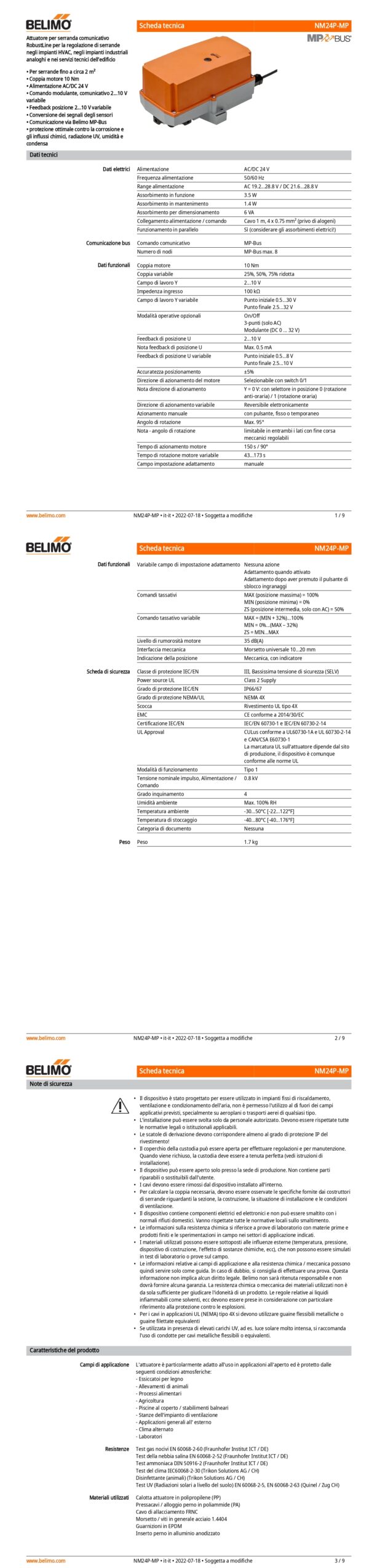 NM24P-MP Attuatore rotativo (RobustLine), 10 Nm, AC/DC 24 V, MP-Bus, 150 s (43...173 s), IP66/67 - immagine 2