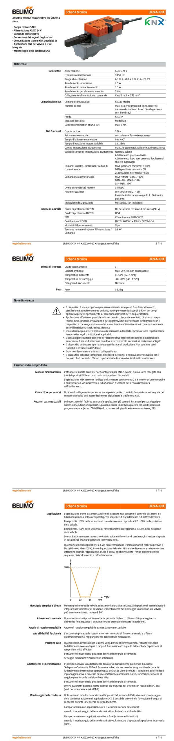 LR24A-KNX Attuatore rotativo, 5 Nm, AC/DC 24 V, KNX (S-Mode), 90 s (35...420 s), IP54 - immagine 2