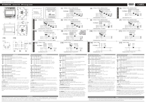 MT300W3200 Three-phase, without user interface, connection with CT (Emeter3SE) - immagine 2