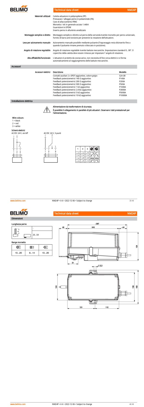 NM24P Attuatore rotativo (RobustLine), 10 Nm, AC/DC 24 V, On/Off, 3-punti, 150 s, IP66/67 - immagine 3