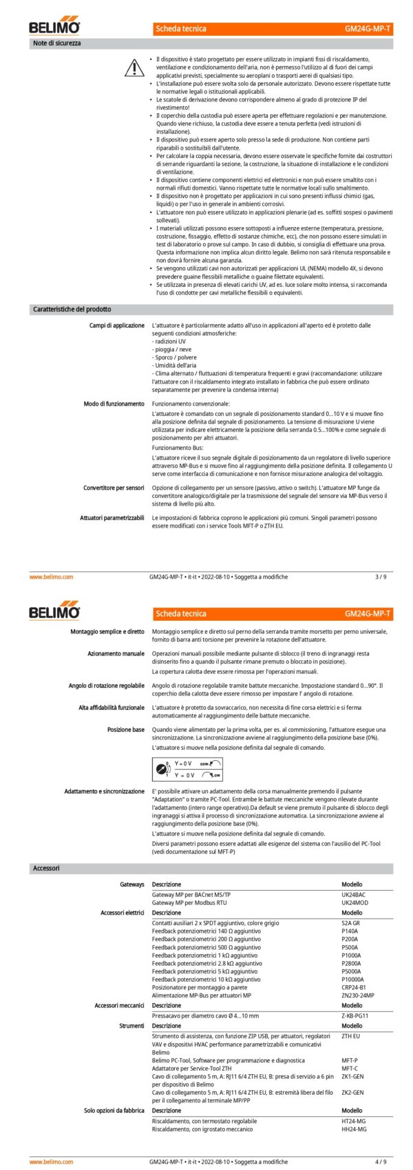 GM24G-MP-T Attuatore rotativo, 40 Nm, AC/DC 24 V, MP-Bus, 150 s (90...150 s), IP66/67, Terminali - immagine 3