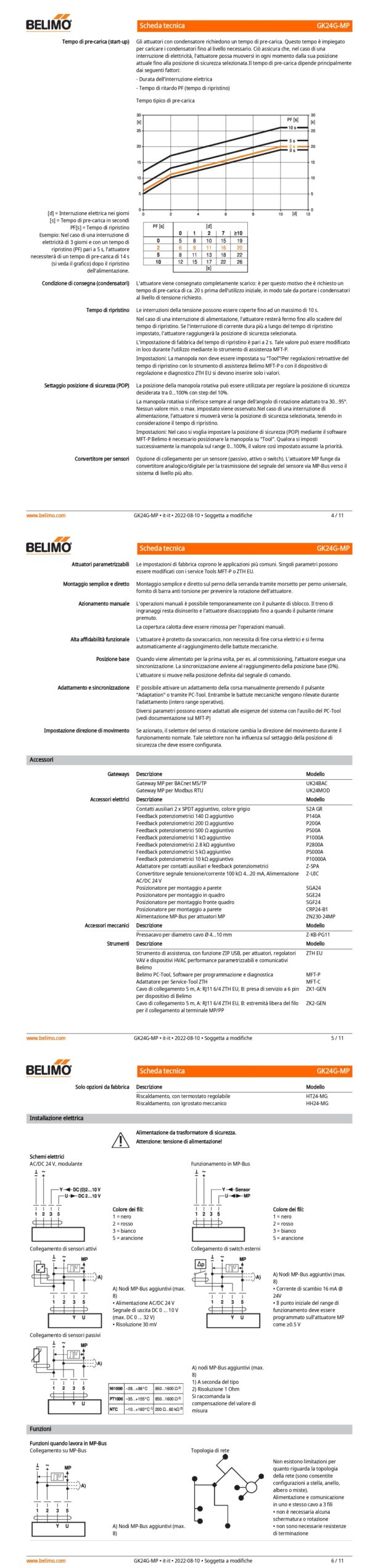 GK24G-MP Attuatore rotativo con funzione di sicurezza, 40 Nm, AC/DC 24 V, MP-Bus, 150 s (90...150 s), IP66/67 - immagine 3