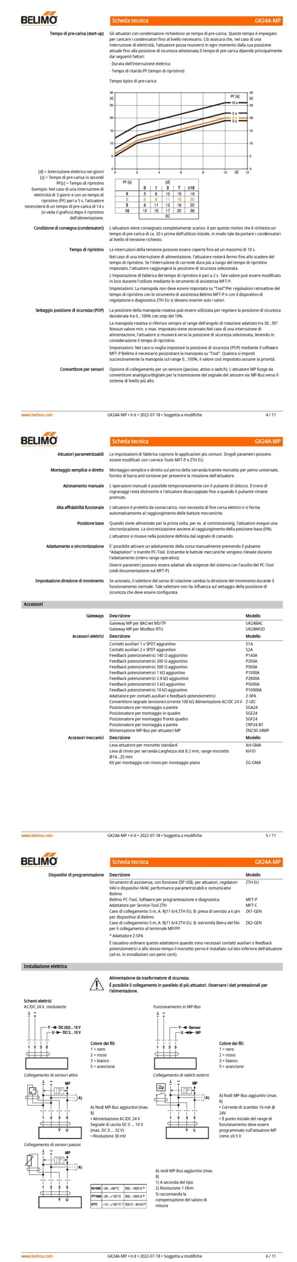 GK24A-MP Attuatore rotativo con funzione di sicurezza, 40 Nm, AC/DC 24 V, MP-Bus, 150 s (90...150 s), IP54 - immagine 3