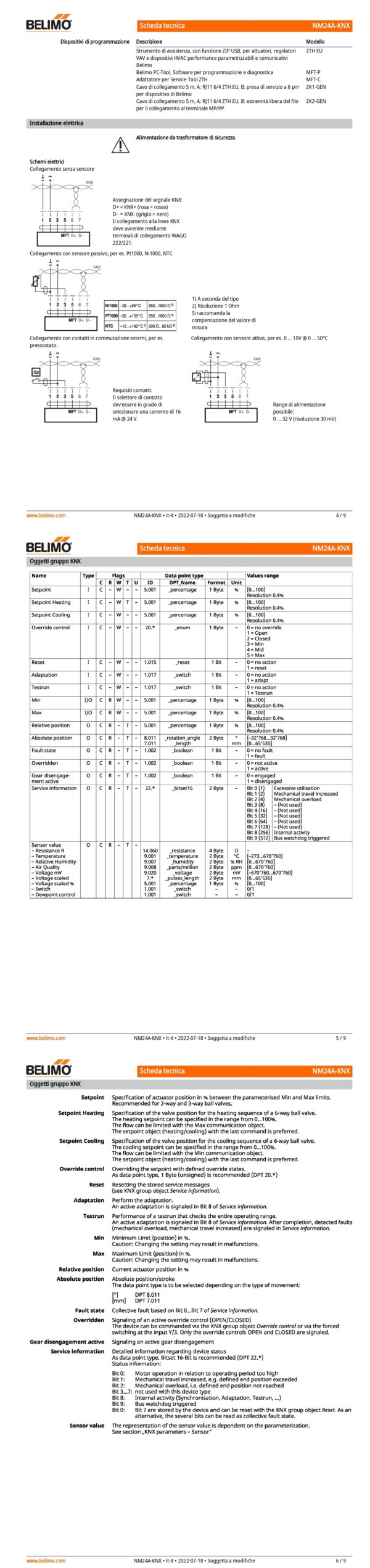 NM24A-KNX Attuatore rotativo, 10 Nm, AC/DC 24 V, KNX (S-Mode), 150 s (43...173 s), IP54 - immagine 3