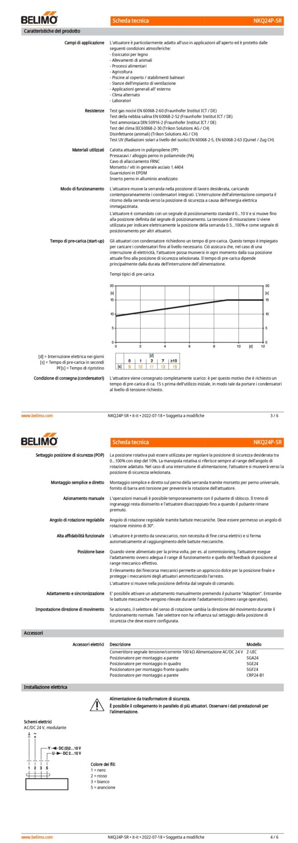 NKQ24P-SR Attuatore rotativo (RobustLine) con funzione di sicurezza, 6 Nm, AC/DC 24 V, 2...10 V, 4 s, IP66/67 - immagine 3