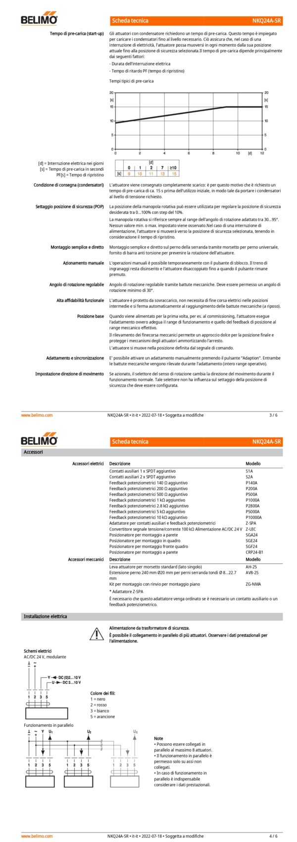 NKQ24A-SR Attuatore rotativo a corsa molto rapida, 6 Nm, AC/DC 24 V, 2...10 V, 4 s, IP54 - immagine 3