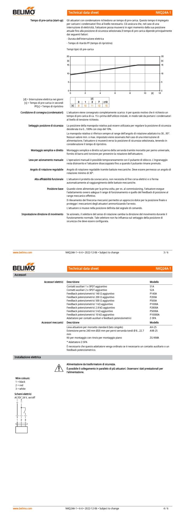 NKQ24A-1 Attuatore rotativo a corsa molto rapida, 6 Nm, AC/DC 24 V, On/Off, 4 s, IP54 - immagine 3