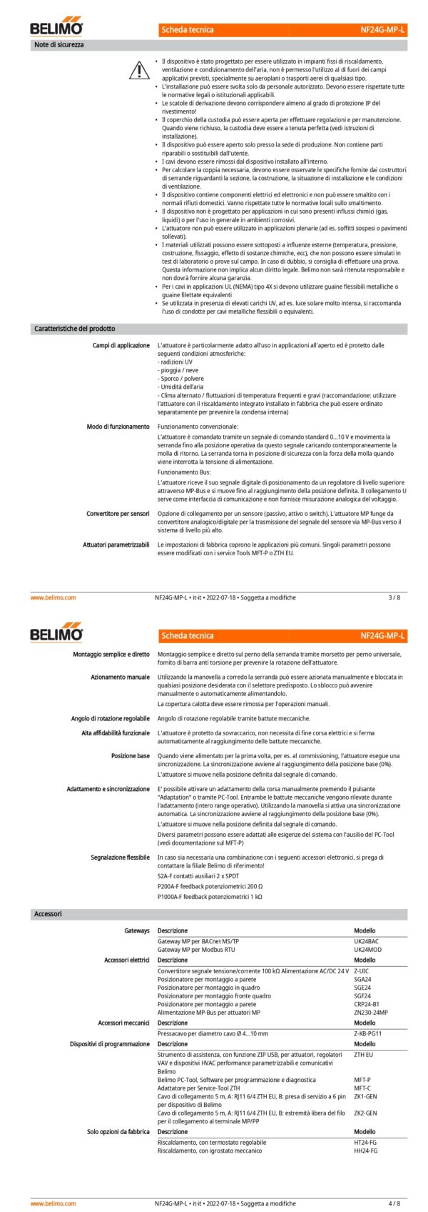 NF24G-MP-L Attuatore rotativo con funzione di sicurezza, 10 Nm, AC/DC 24 V, MP-Bus, 150 s (40...150 s), IP66/67 - immagine 3