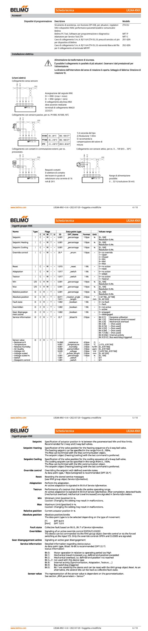 LR24A-KNX Attuatore rotativo, 5 Nm, AC/DC 24 V, KNX (S-Mode), 90 s (35...420 s), IP54 - immagine 3