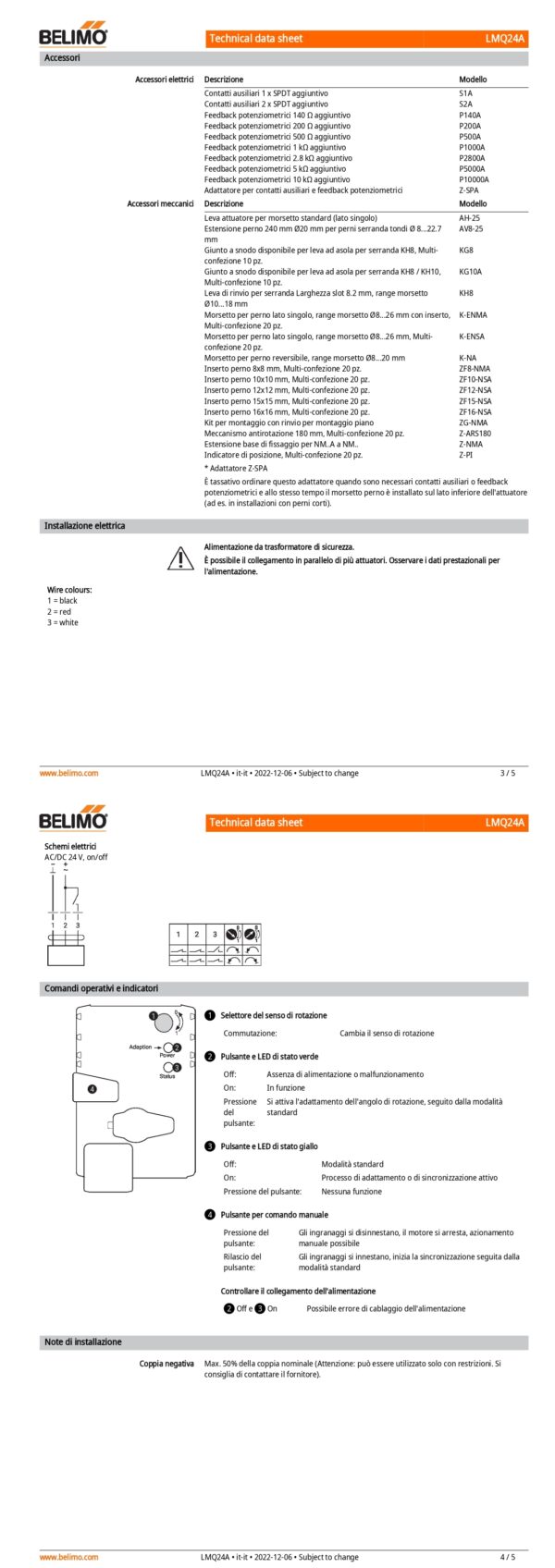 LMQ24A Attuatore rotativo a corsa molto rapida, 4 Nm, AC/DC 24 V, On/Off, 2.5 s, IP54 - immagine 3