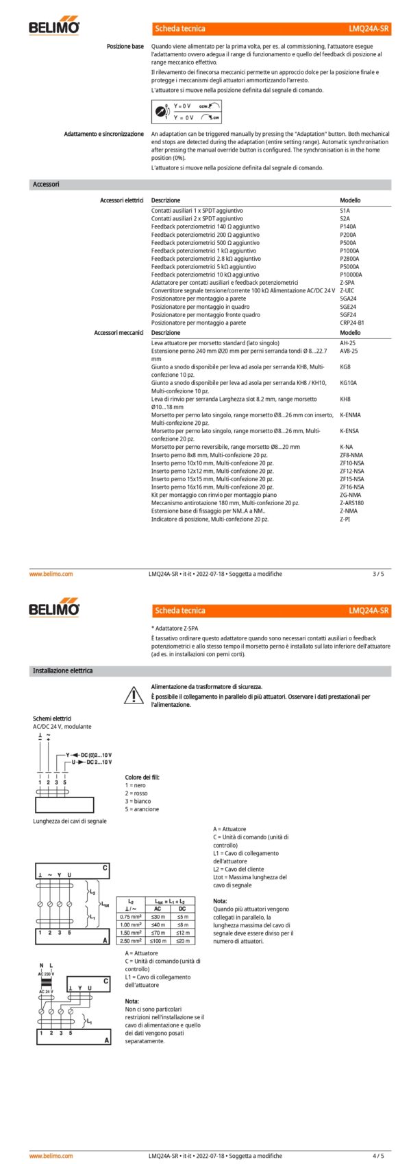 LMQ24A-SR Attuatore rotativo a corsa molto rapida, 4 Nm, AC/DC 24 V, 2...10 V, 2.5 s, IP54 - immagine 3