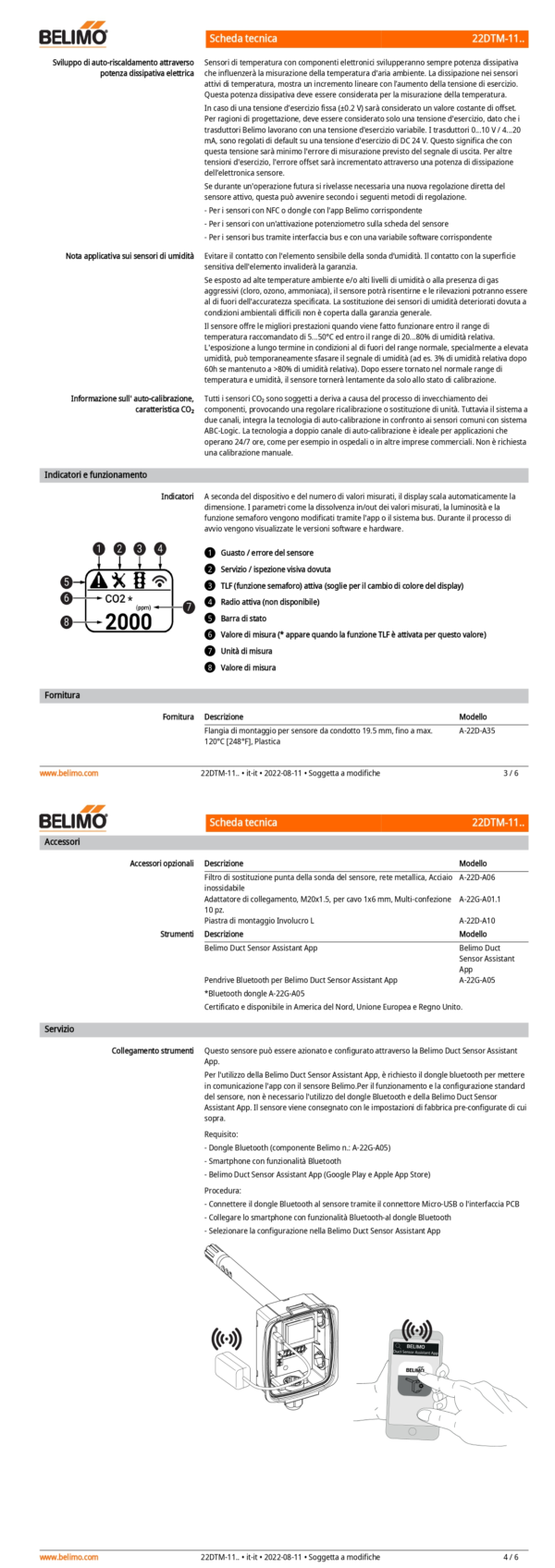 22DTM-11 Sensore di CO₂ / umidità / temperatura da canale attivo, 0...5 V, 0...10 V, Lunghezza sensore 180 mm, Diametro sensore 19.5 mm - immagine 3