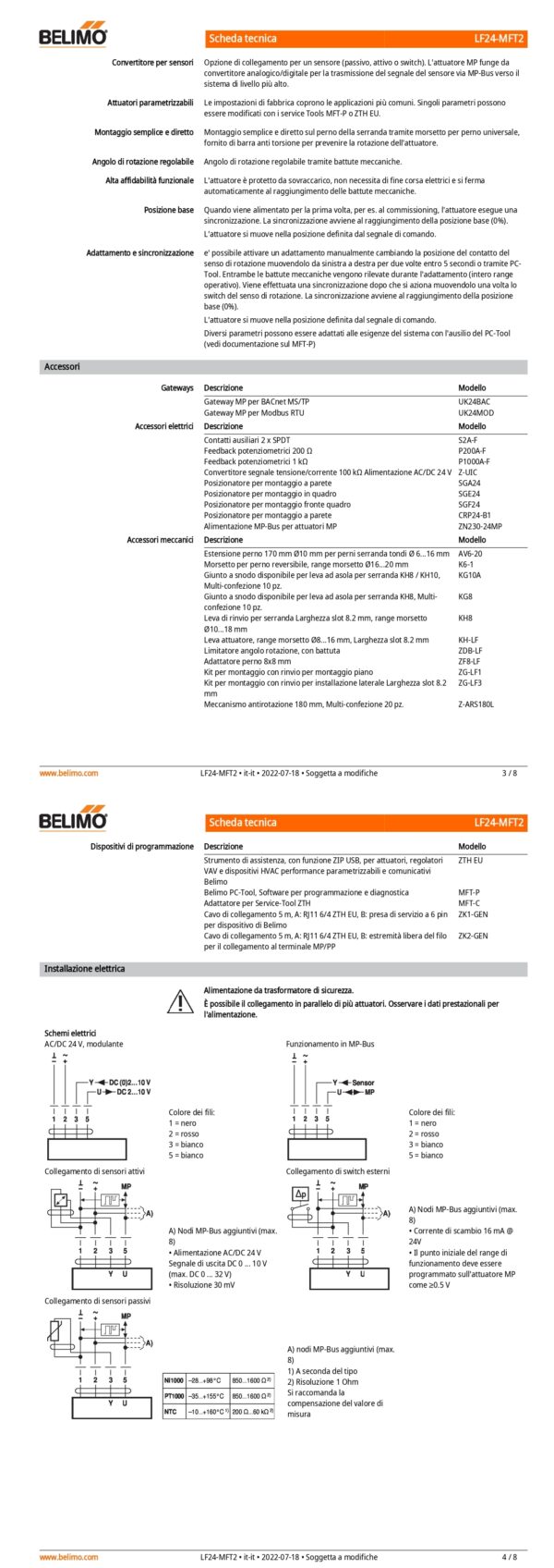 LF24-MFT2 Attuatore rotativo con funzione di sicurezza, 4 Nm, AC/DC 24 V, MP-Bus, 150 s (75...300 s), IP54 - immagine 3