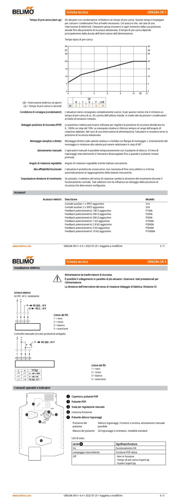 GRK24A-SR-5 Attuatore rotativo con funzione di sicurezza NC / NO, 40 Nm, AC/DC 24 V, 2...10 V, 150 s, IP54, F05 - immagine 3