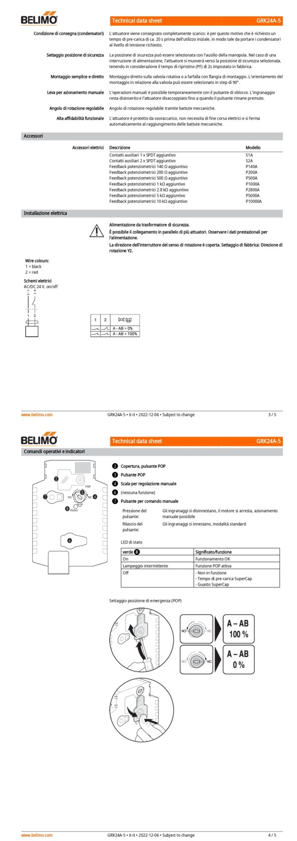 GRK24A-5 Attuatore rotativo con funzione di sicurezza NC / NO, 40 Nm, AC/DC 24 V, On/Off, 150 s, IP54, F05 - immagine 3