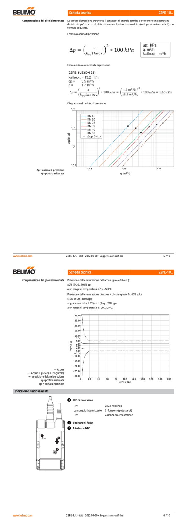 22PE-1UG Contabilizzatore di energia termica, AC/DC 24 V, DN 40, Temperatura del fluido -20...120°C - immagine 4