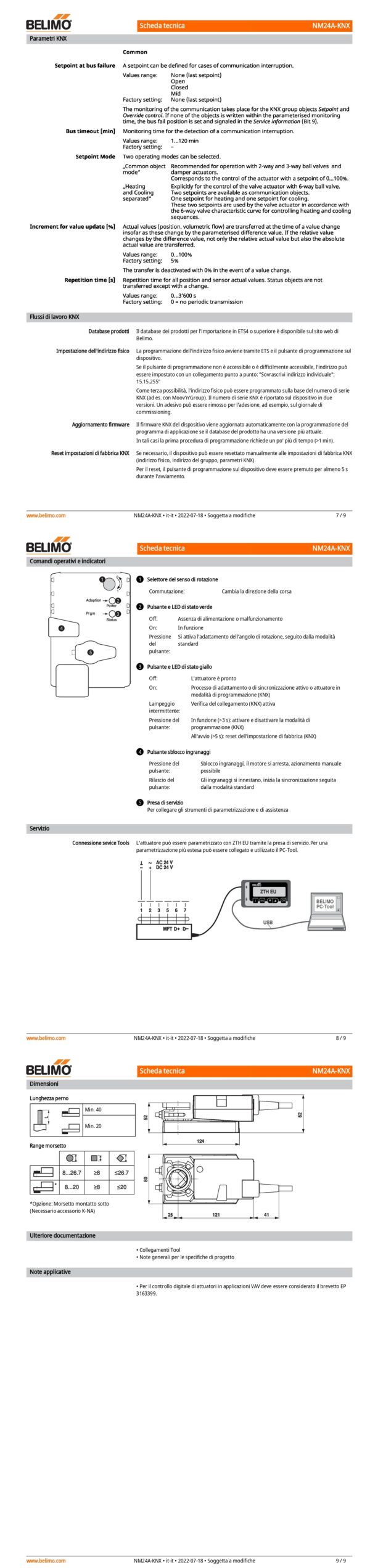 NM24A-KNX Attuatore rotativo, 10 Nm, AC/DC 24 V, KNX (S-Mode), 150 s (43...173 s), IP54 - immagine 4