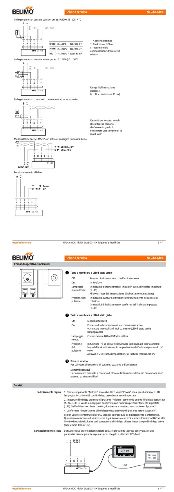 NF24A-MOD Attuatore rotativo con funzione di sicurezza, 10 Nm, AC/DC 24 V, BACnet MS/TP, Modbus RTU, MP-Bus, 150 s (40...150 s), IP54 - immagine 4