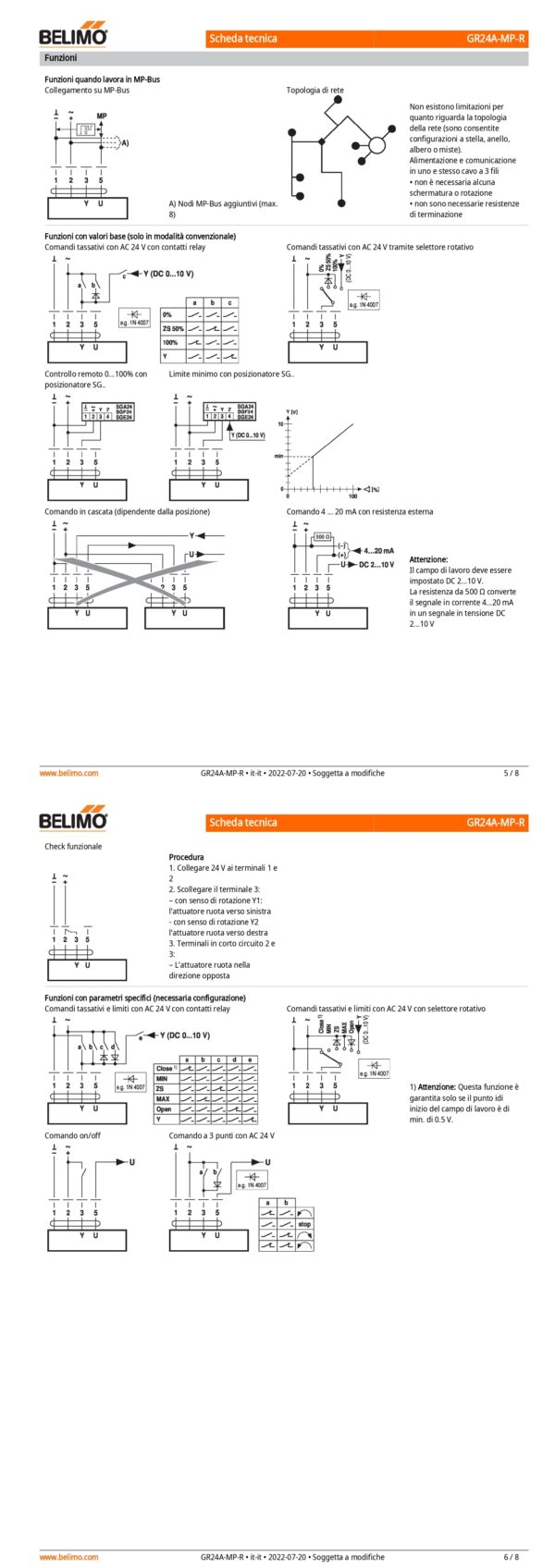 GR24A-MP-R Attuatore rotativo (retrofit), 40 Nm, AC/DC 24 V, MP-Bus, 90 s (75...270 s), IP54, F05/F07 - immagine 4