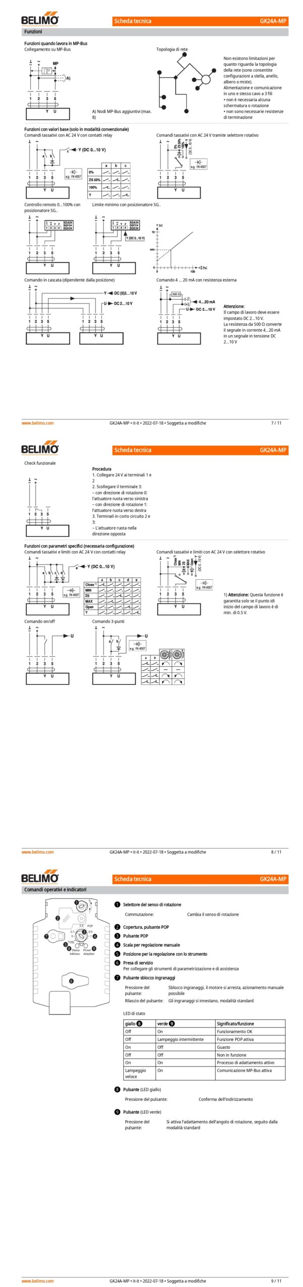 GK24A-MP Attuatore rotativo con funzione di sicurezza, 40 Nm, AC/DC 24 V, MP-Bus, 150 s (90...150 s), IP54 - immagine 4