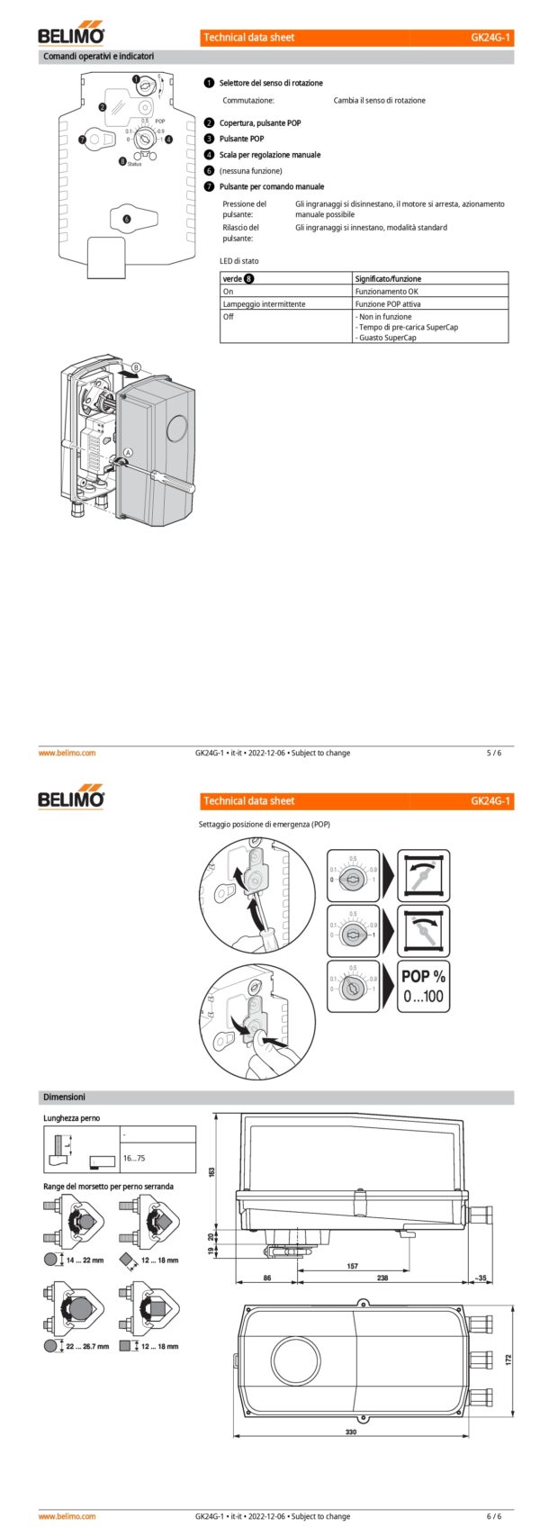 GK24G-1 Attuatore rotativo con funzione di sicurezza, 40 Nm, AC/DC 24 V, On/Off, 150 s, IP66/67 - immagine 4