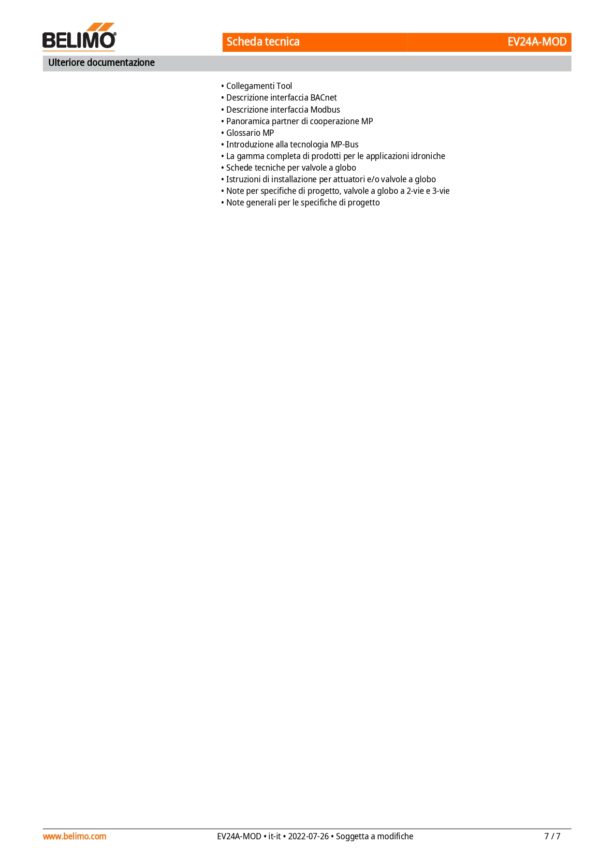 EV24A-MOD Attuatore per valvole a globo, 2500 N, AC/DC 24 V, BACnet MS/TP, Modbus RTU, MP-Bus, 150 s (90...150 s), Corsa 40 mm, IP54 - immagine 5