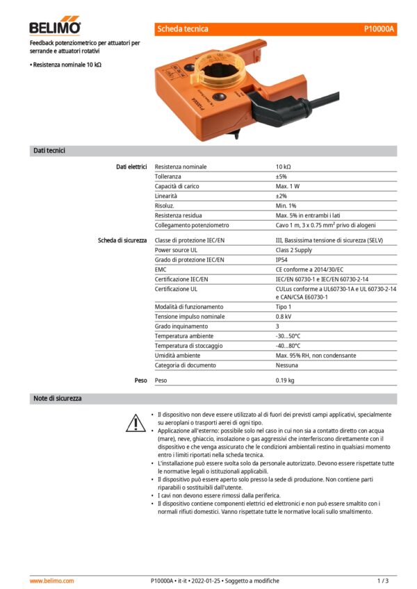 P10000A Feedback potenziometrici 10 kΩ aggiuntivo - immagine 2