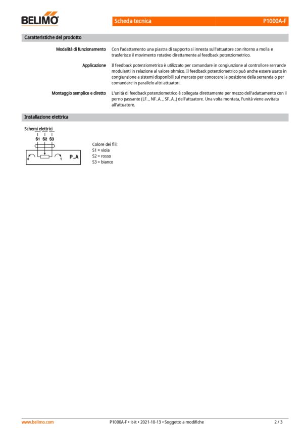 P1000A-F Feedback potenziometrici 1 kΩ - immagine 3