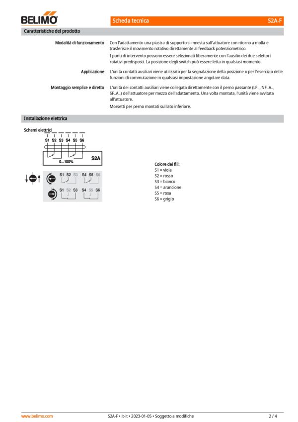 S2A-F Contatti ausiliari 2 x SPDT - immagine 3