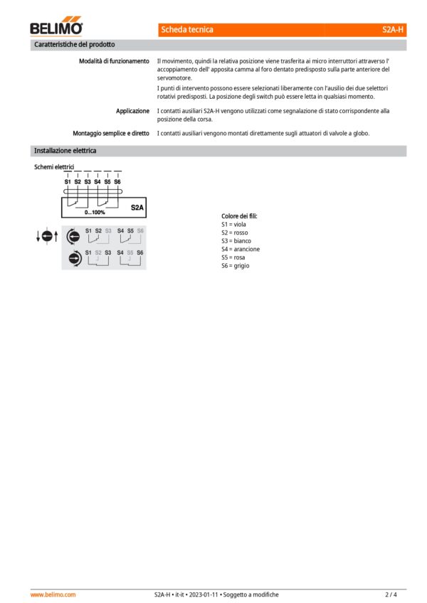 S2A-H Contatti ausiliari 2 x SPDT aggiuntivo - immagine 3