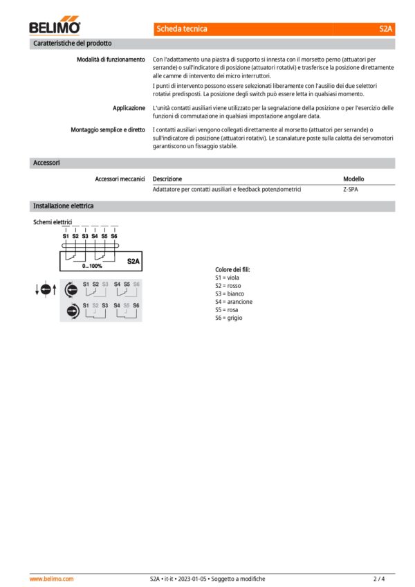 S2A Contatti ausiliari 2 x SPDT aggiuntivo - immagine 3