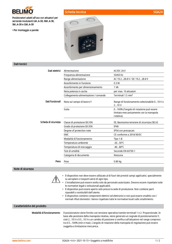 SGA24 Posizionatore per montaggio a parete - immagine 2