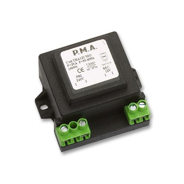 TRA2400001 3 VA, 240/24 Vac power supply, IMQ, panel mounting transformer