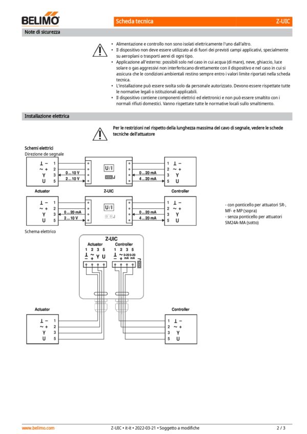 Z-UIC Convertitore segnale tensione/corrente 100 kΩ Alimentazione AC/DC 24 V - immagine 3