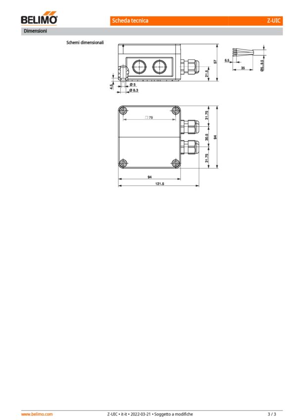 Z-UIC Convertitore segnale tensione/corrente 100 kΩ Alimentazione AC/DC 24 V - immagine 4