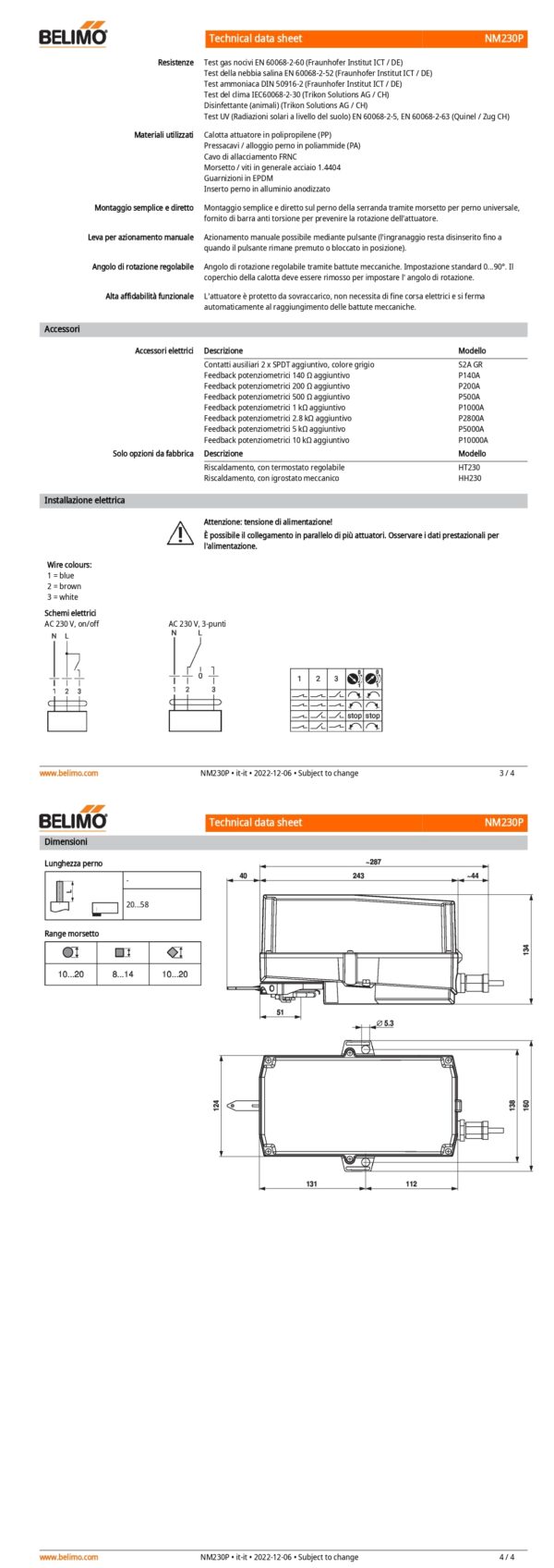 NM230P Attuatore rotativo (RobustLine), 10 Nm, AC 100...240 V, On/Off, 3-punti, 150 s, IP66/67 - immagine 3