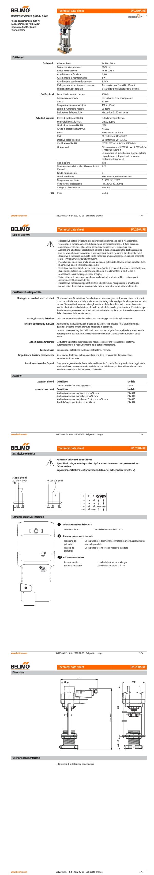 SVL230A-RE Attuatore per valvole a globo (Retrofit), 1500 N, AC 100...240 V, On/Off, 3-punti, 150 s, Corsa 50 mm, IP54, Terminali - immagine 2
