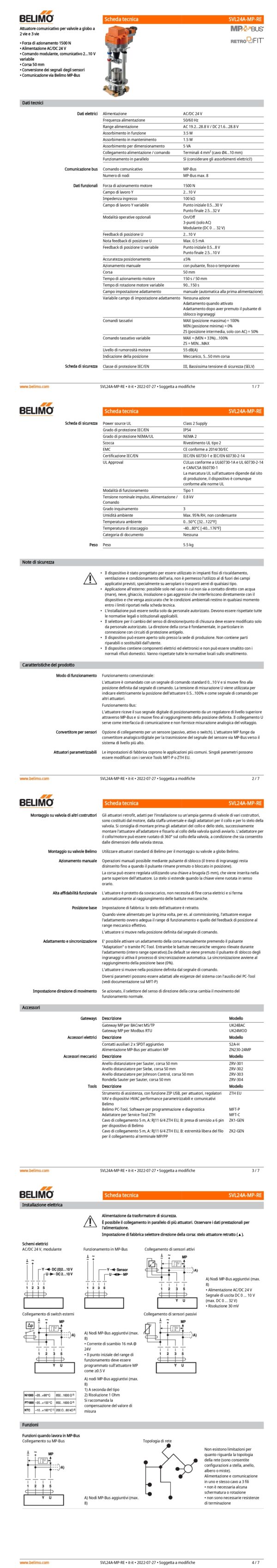 SVL24A-MP-RE Attuatore per valvole a globo (Retrofit), 1500 N, AC/DC 24 V, MP-Bus, 150 s (90...150 s), Corsa 50 mm, IP54, Terminali - immagine 2