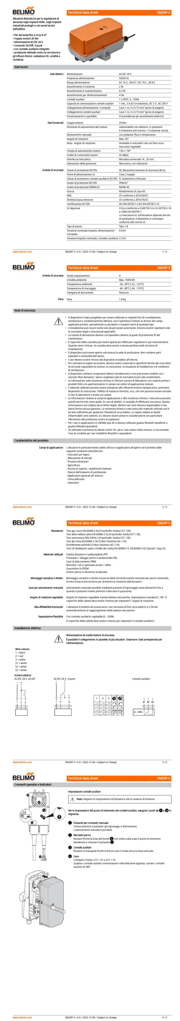 SM24P-S Attuatore rotativo (RobustLine), 20 Nm, AC/DC 24 V, On/Off, 3-punti, 150 s, 1 x SPDT, IP66/67 - immagine 2