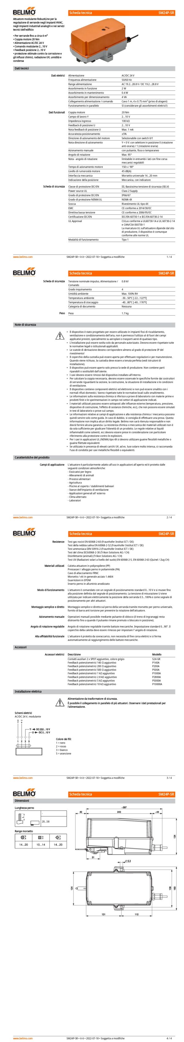 SM24P-SR Attuatore rotativo (RobustLine), 20 Nm, AC/DC 24 V, 2...10 V, 150 s, IP66/67 - immagine 2