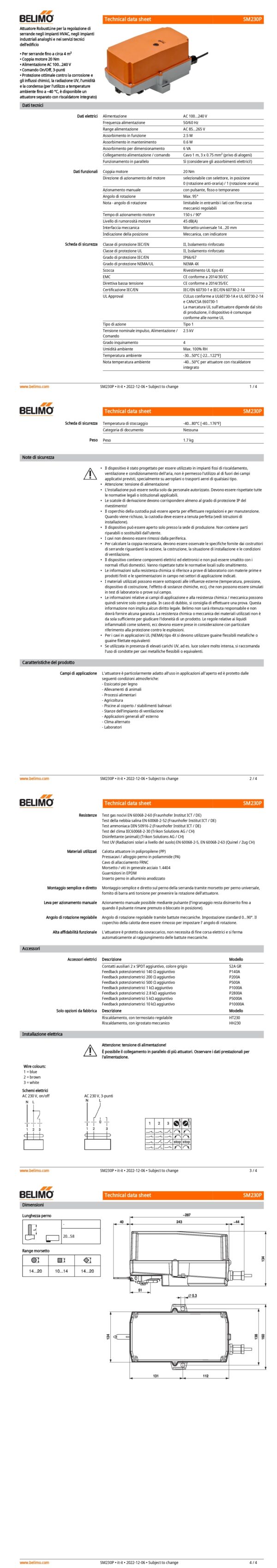 SM230P Attuatore rotativo (RobustLine), 20 Nm, AC 100...240 V, On/Off, 3-punti, 150 s, IP66/67 - immagine 2