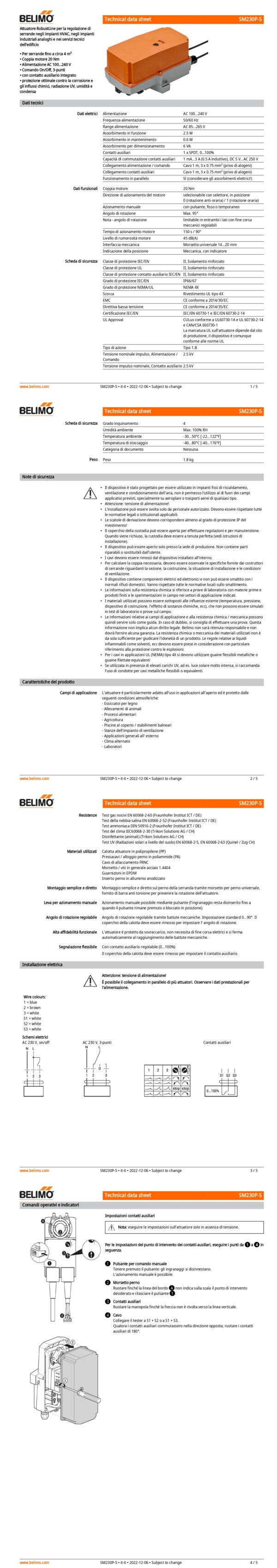 SM230P-S Attuatore rotativo (RobustLine), 20 Nm, AC 100...240 V, On/Off, 3-punti, 150 s, 1 x SPDT, IP66/67 - immagine 2