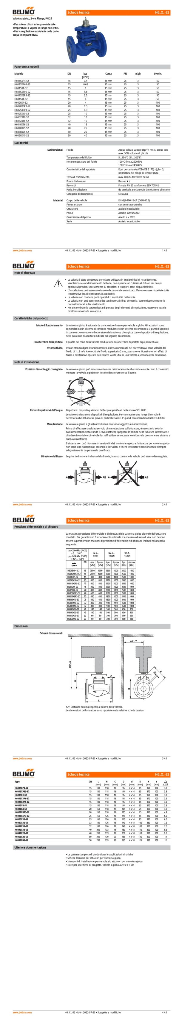 H6015X2P5-S2 Valvola a globo, 2-vie, DN 15, Flange, PN 25, ps 2500 kPa, kvs 2.5 m³/h, Temperatura del fluido 5...150°C - immagine 2