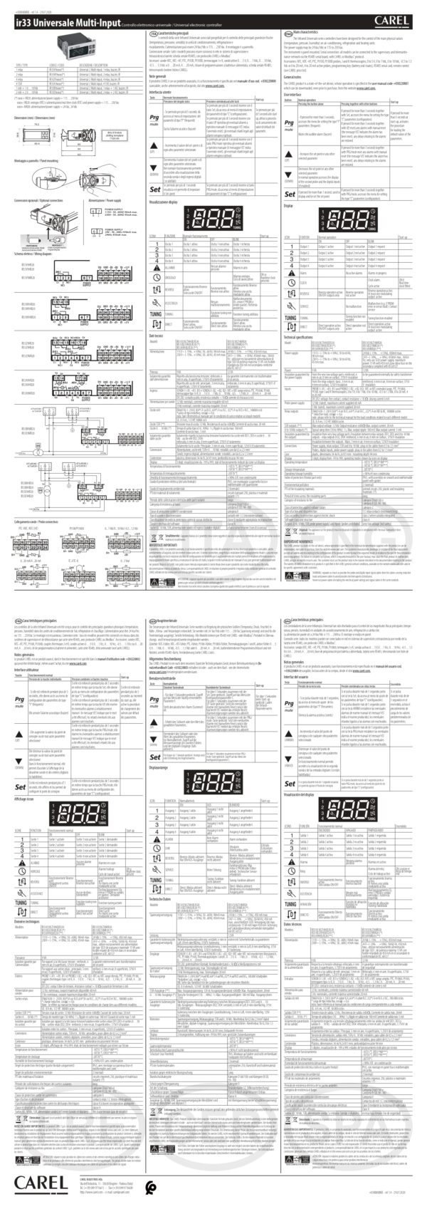 IR33E9MR20 2 relays + 2 output 0 to 10 V version, 24 Vac/Vdc - immagine 2