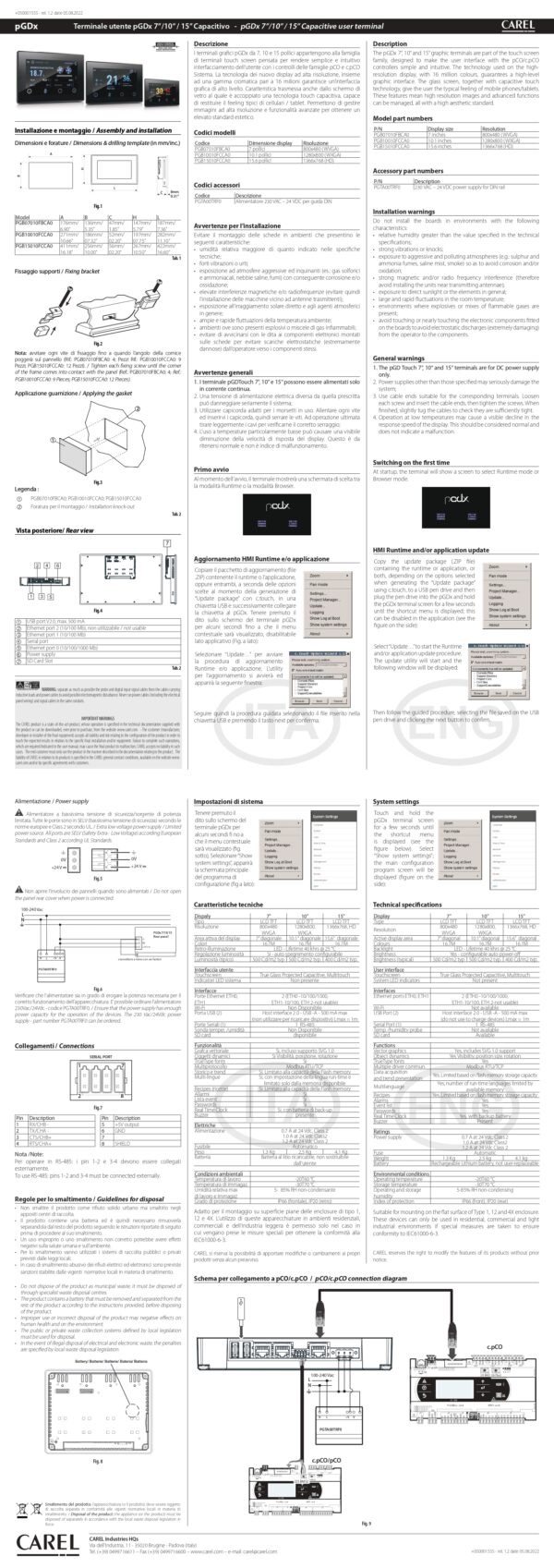 PGB10010FCCA0 pGD browser/runtime 10”, capacitive touch, 3 eth ports, 1 serial, flush mounting, neutral - immagine 2