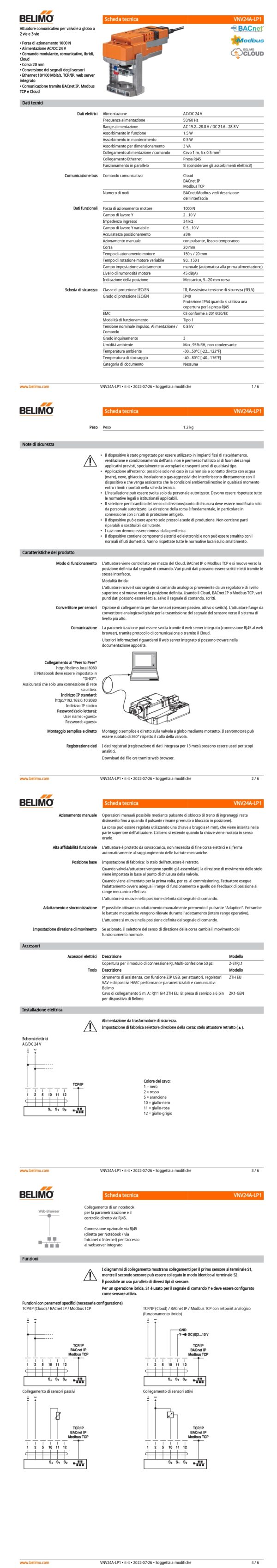 VNV24A-LP1 Linear act 24V 1000N -OP IoT - immagine 2