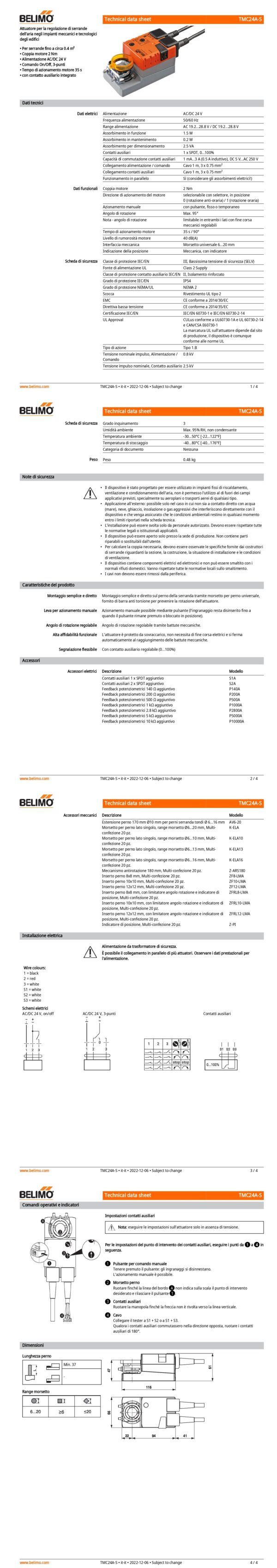 TMC24A-S Attuatore rotativo a corsa veloce, 2 Nm, AC/DC 24 V, On/Off, 3-punti, 35 s, 1 x SPDT, IP54 - immagine 2