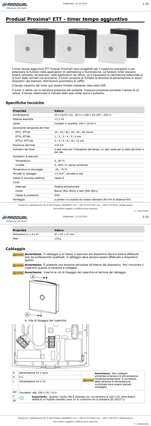 ETT6B TIMER ELETTRONICO, NERO, 1…6 ORE - immagine 2