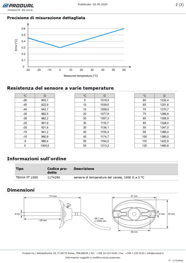 TEKHA PT 1000 SENSORE TEMP. CONDOTTA - immagine 3